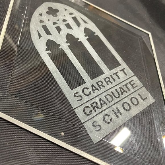 Nashville TN History Scarritt Graduate School diamond shape beveled etched glass - Picture 1 of 8